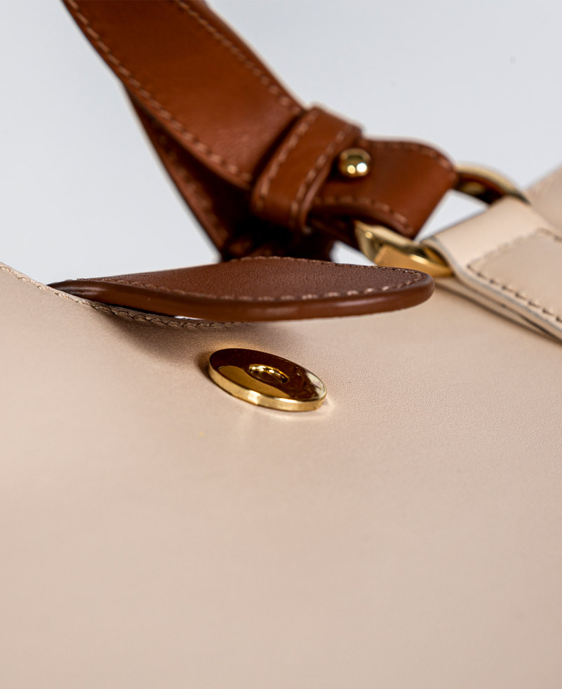 Sac cabas en cuir bicolore - L’élégant