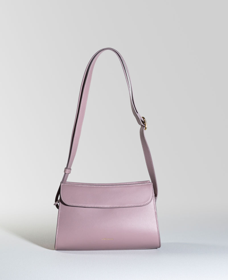 Le-singulier-rose Sac à bandoulière en cuir rose - Le singulier