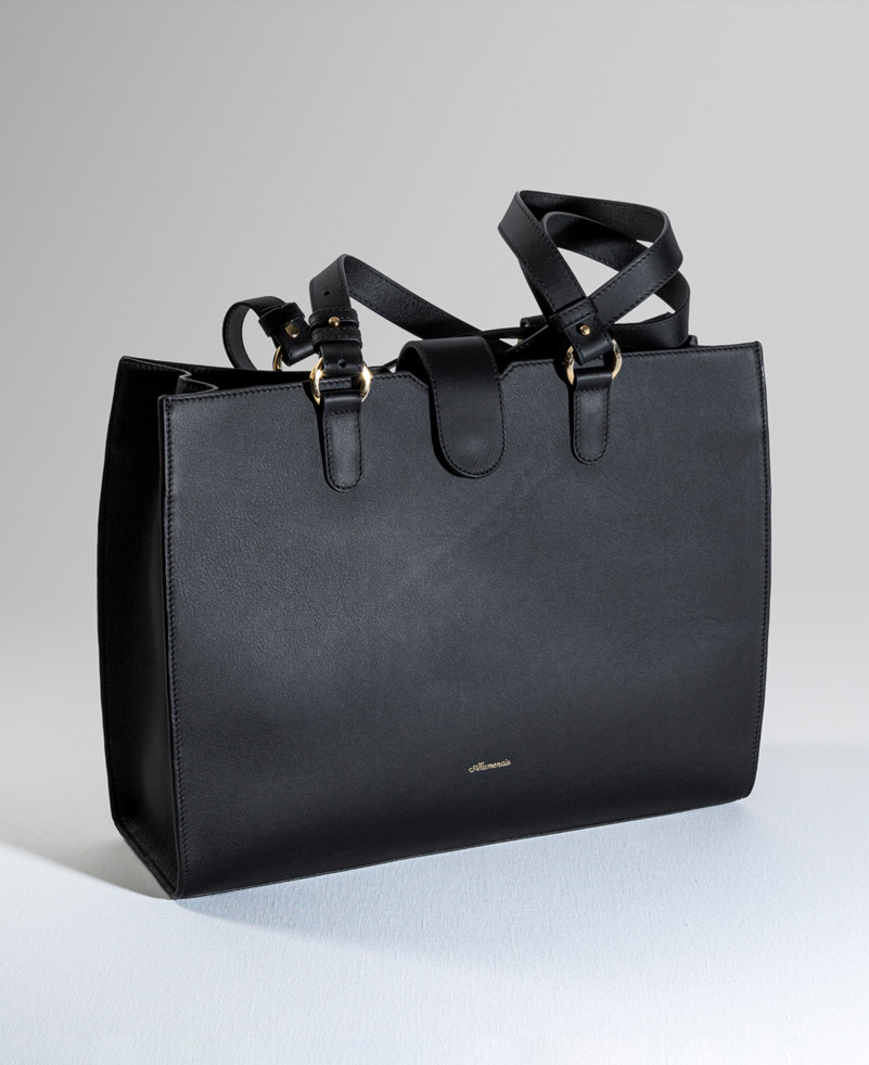 L-elegant-noir3 Sac cabas en cuir noir - L’élégant